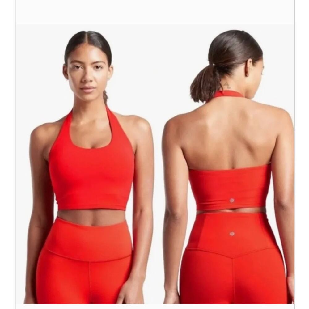 Athleta Powervita crop halter top Large